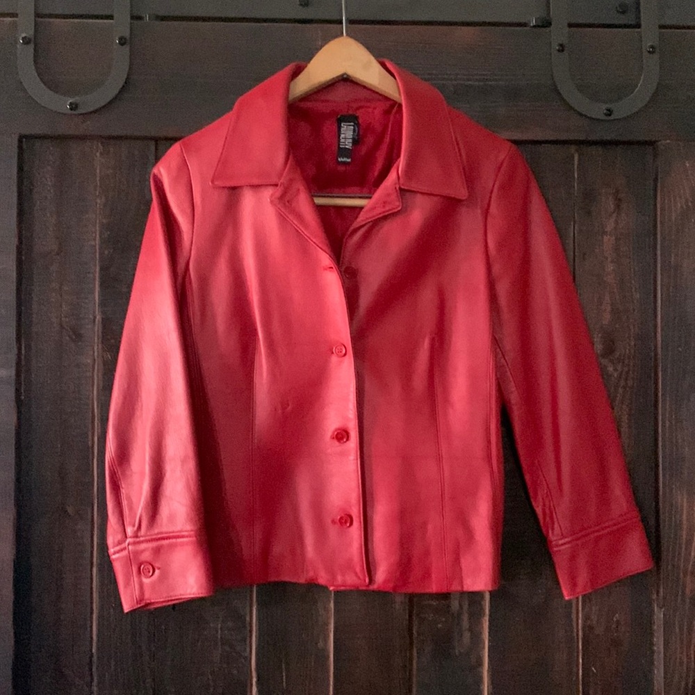 Vintage 1995 laundry leather jacket